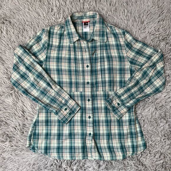 North Face Women’s Flannel Button Down, Size Large - Picture 1 of 7